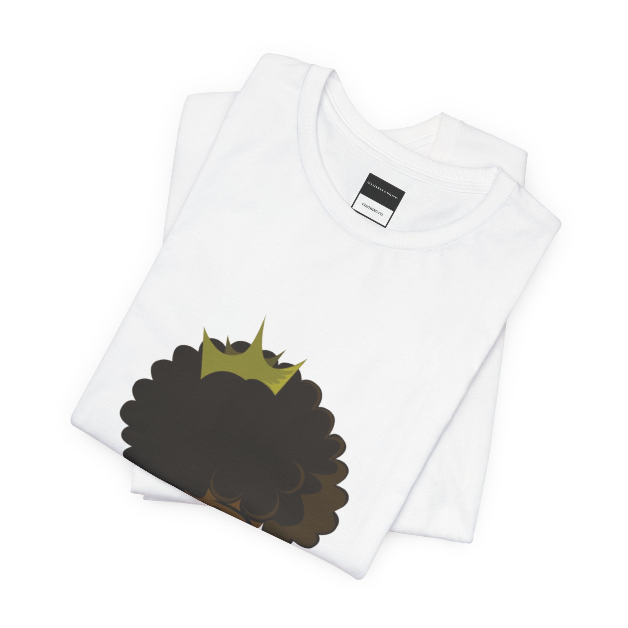 Crowned Afro Silhouette Tee — Black Girl Magic T‑Shirt
