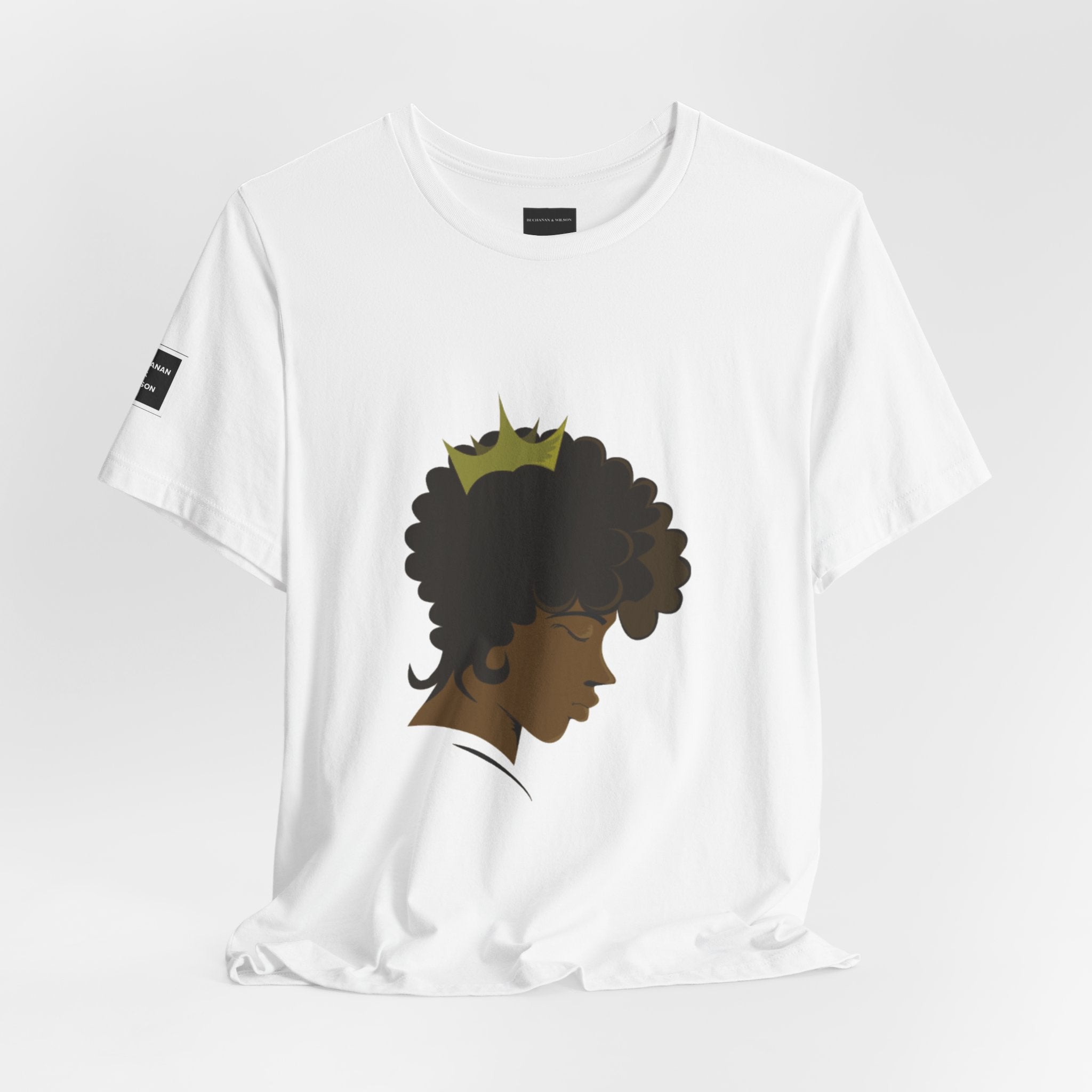 Crowned Afro Silhouette Tee — Black Girl Magic T‑Shirt