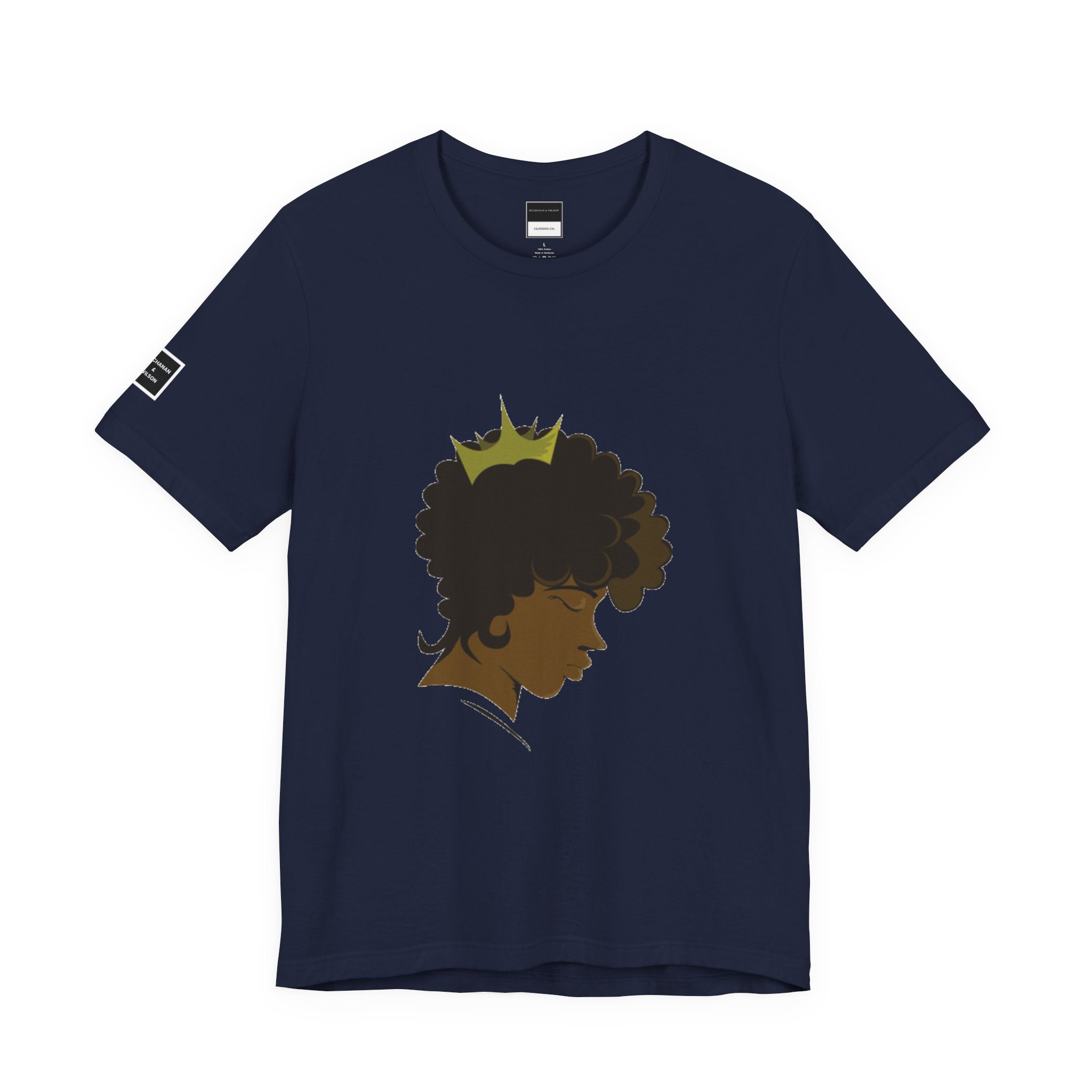 Crowned Afro Silhouette Tee — Black Girl Magic T‑Shirt
